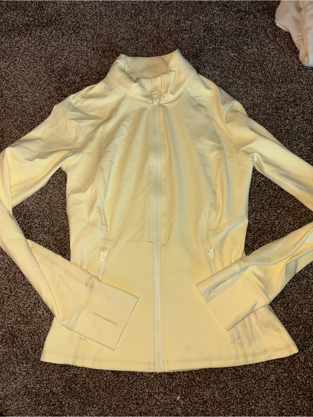 Women’s Light Yellow Bomber-Style Full-Zip Jacket